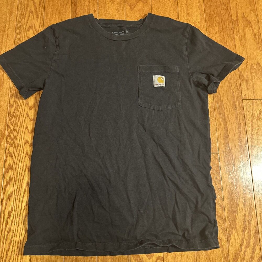 Carhartt Kids Loose Fit Pocket T Shirt Back Fatigue Logo Size L (12-14)